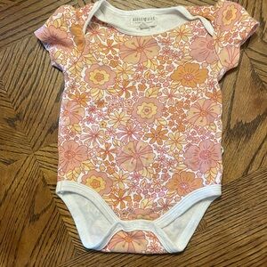 Rabbit Bear floral print onesie